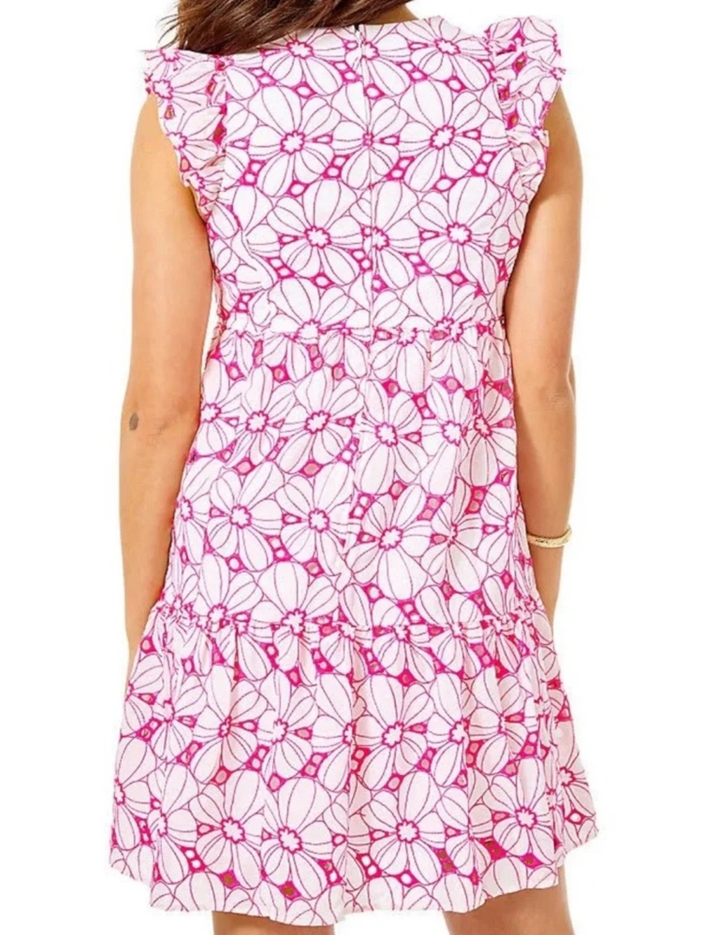 Lilly Pulitzer Keila Dress Pink Floral Tunic Mini Dress Size 8 - Picture 5 of 14